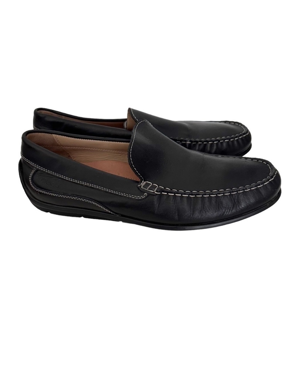 Ecco Black Leather Driving Moccasins
